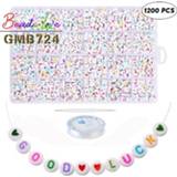 👉 Armband 1200pcs 4*7mm Letter Acrylic Beads Set Box Round Alphabet Jewelry Making Kits for Diy Bracelet Handcraft Children Gifts