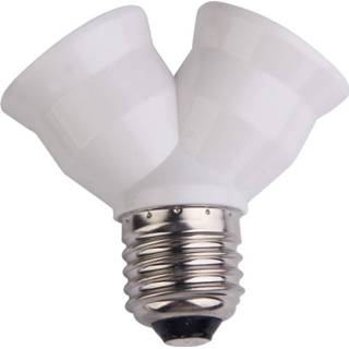 E27 Socket Base Extend Splitter Plug LampHolder Bulb Holder Dual Double Halogen Light Lamp Copper Contact Adapter Converter