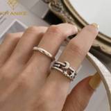 👉 Zilver vrouwen XIYANIKE 925 Sterling Silver Moon Star Thai Open Rings for Women Couples Vintage Simple Party Jewelry Gifts 2020 New