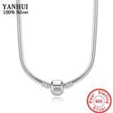 👉 Hanger zilver With Certificate 45-60cm 925 Sterling Silver Snake Chain Necklace Fit Pendants Beads Charms DIY Jewelry Accessories
