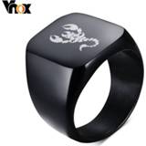 👉 Steel Vnox Punk Scorpion Biker Rings for Men Free Custom Engraving Stainless Signet Men's Ring anel