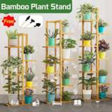 👉 Organizer Multi-layer Plant Shelves Bamboo Potted Stand Rack Multiple Flower Pot Holder Shelf Indoor Planter Display