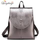 👉 Backpack PU leather vrouwen meisjes 2020 New high quality backpacks women leisure travel fashion school bags for girls mochila feminina