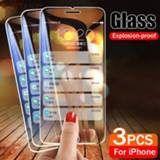 Screenprotector XS x 3Pcs Tempered Glass For iPhone 7 8 11 Pro Max XR Screen Protector 5 4S 6 6s Plus SE 2020