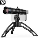 👉 Lens APEXEL Optional HD 36X metal telescope telephoto monocular mobile lens+ selfie tripod for Samsung Huawei all Smartphones