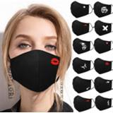 Zwart Unisex Mouth Mask Solid Black Print Kawaii Face Cover Half Fashion Cute Breathable Warm Cotton Windproof Anti-Dust Masks