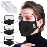 👉 Gezichtsmasker Mask Easy Detachable Breathing Valve Face With Eyes Shield 3 Masks +6 Filters Cover Protection Dustproof Facemask Safe