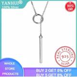👉 Hanger zilver vrouwen YANHUI New Arrivals 925 Sterling Silver Long Circle Necklaces & Pendants For Women Fashion sterling-silver-jewelry Dropshipping