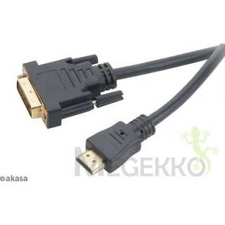 👉 Kabel adapter zwart Akasa AK-CBHD06-20BK video 2 m DVI-D HDMI 4710614533301