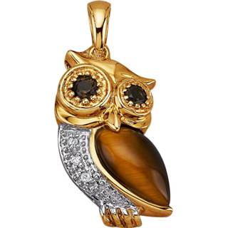 👉 Hanger bruin zilver vrouwen bijzondere look Uil KLiNGEL 4055705670474