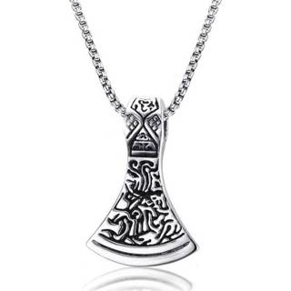 👉 Zilver edelstaal mannen Heren ketting Mendes Viking Axe