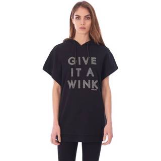 👉 Spijkerbroek m vrouwen zwart Trussardi Jeans Sweatshirt Dress With Over FIT Hood