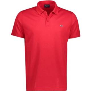 👉 XL male rood Polo piquè con squaletto sul petto