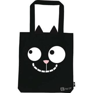 👉 Katoenen tas zwart vrouwen - Ed the Cat-