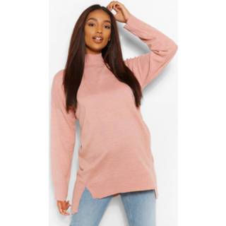 👉 Maternity Side Split Knitted Sweater, Dusky Pink