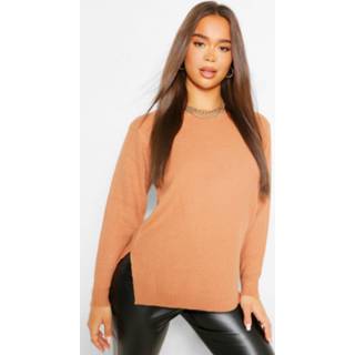 👉 Sweater s vrouwen tan Round Neck Lightweight Sweater,