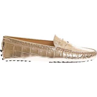 👉 Moccasins vrouwen geel Moccasin with crocodile print