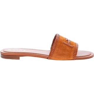 👉 Vrouwen bruin Mules with topstitching
