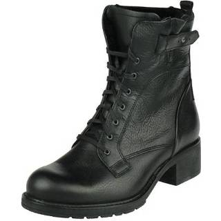 👉 Veterboots leder raggrinzito wax zwart vrouwen damesschoenen verwisselbaar Durea comfort Halfhoge Veterboot
