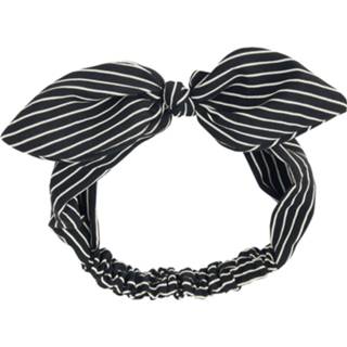 👉 Haarband zwart wit vrouwen Banned - Striped Bow 5055975162173