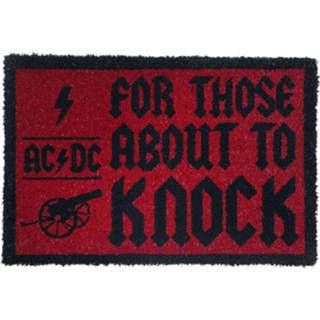 👉 Deurmat rood zwart unisex AC/DC - For those about to knock 5050293851280