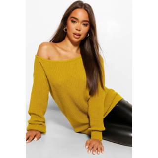 👉 Sweater s vrouwen olijfgroen Slash Neck Sweater, Olive