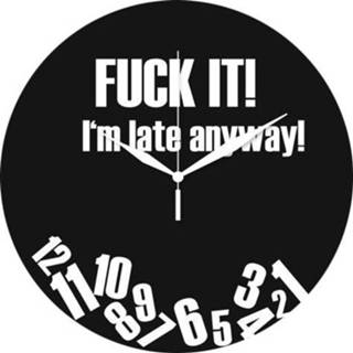👉 Wandklok multicolor unisex materiaa glas Glazen - I'm Late Anyway! 4260509924283