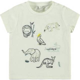 👉 Shirt wit katoen mix jongens Name it T-shirt Nbmfebos sneeuw white 5714501120161