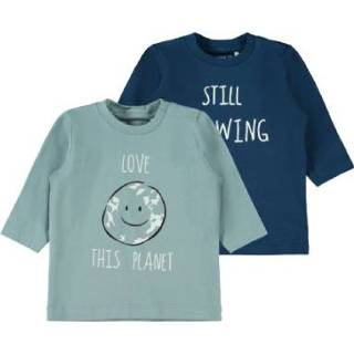 👉 Katoen mix jongens blauw Name it 2-pack NBMLEONARDO Gibraltar Zee met lange mouwen 5714510093739