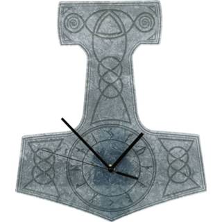 👉 Wandklok grijs unisex Acrylic Wall Clock - Thor's Hammer 4001205136767