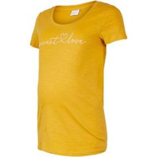 👉 Shirt geel katoen mix positiekleding vrouwen Mamalicious Omstandigheden MLELISE Chinees Yellow 5714511294913