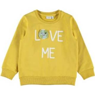 👉 Sweatshirt katoen mix babymode meisjes geel Name it Girls NMFLA PLANET Pikante Mosterd 5714510173035