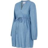 👉 Blauw polyester positiekleding vrouwen Mama licious maternity tunica MLXANDRA Light Blue 5714506089425