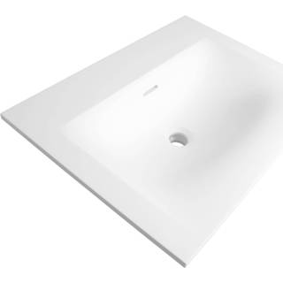 👉 Wastafel wit fine stone rechthoekig furiosa mat Sanituba zonder kraangaten 60cm 6013927046055