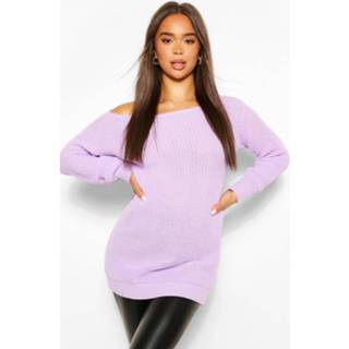 👉 Sweater l vrouwen lilac Slash Neck Sweater,