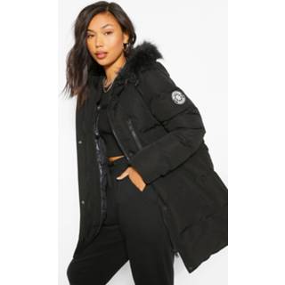 👉 Luxe Technical Faux Fur Trim Parka, Black