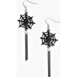 👉 Halloween Cobweb Tassel Earrings, Black