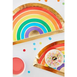 Ginger Ray Rainbow Plates 8 Pack, Multi