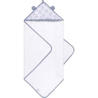 👉 Handdoek jongens blauw Emma & noah hooded ruitje 80 x cm 4260635090746
