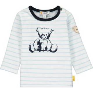 👉 Shirt katoen mix babymode jongens blauw Steiff met lange mouwen, winterse lucht 4059991164624