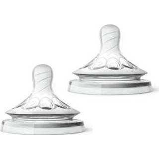 👉 Silicoon jongens transparent Philips Avent Natural - Tand voor fles SCF042/27, langzame voedselstroom, vanaf de 1e maand, 2 x stuks