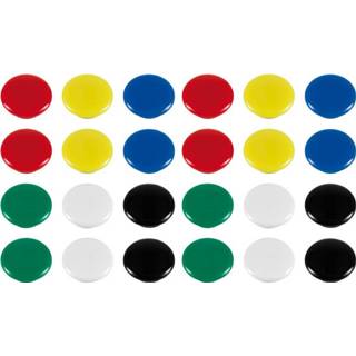 Koelkast 24x Ronde koelkast/whiteboard magneten 20 mm gekleurd