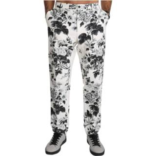 👉 Broek male wit Floral Slim Casual Trousers