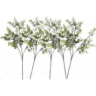 👉 Kunstplant groene grijze 6x stuks groene/grijze Eucalyptus kunstplanten takken 65 cm