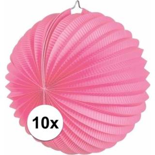 👉 Lampion roze 10x feest lampionnen 22 cm