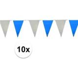 👉 Vlaggenlijn blauw witte 10x Lichtblauw vlaggenlijnen 10 meter