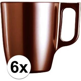 👉 Koffiebeker bruin 6x Koffiebeker/theebeker 250 ml