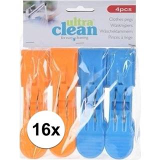 👉 Strandlaken oranje blauwe 16x en knijpers 13cm