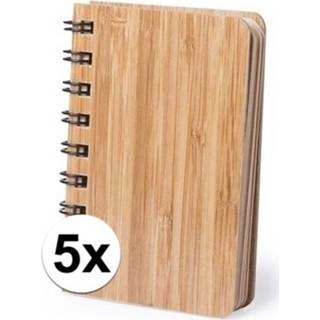 Notitieboek bamboe papier 2x Duurzaam notitieboekjes met 80 bladzijden van gerecycled
