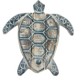 👉 Hout houten blauw Schildpad (28 x 25 cm) 8717506132754